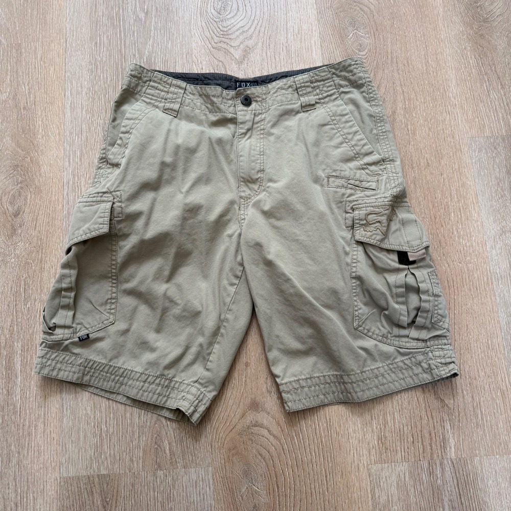 Fox Racing Heritage Forged Cargo Shorts Mens 32 Khaki Tan Utility Moto Skate Y2K